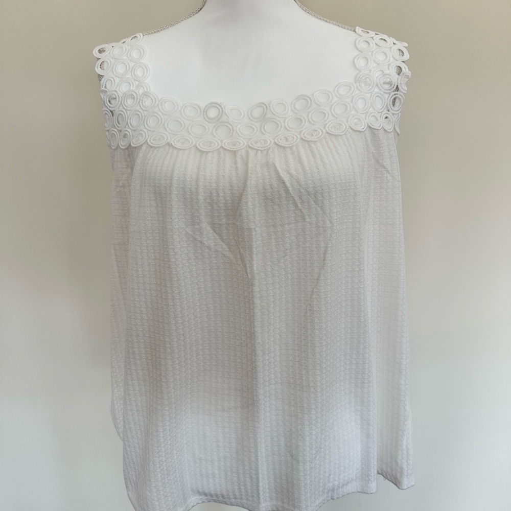 BiBi White Lace Trim Blouse